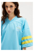 Blue #33 Football Jersey Shirt – Retro Sportswear Style