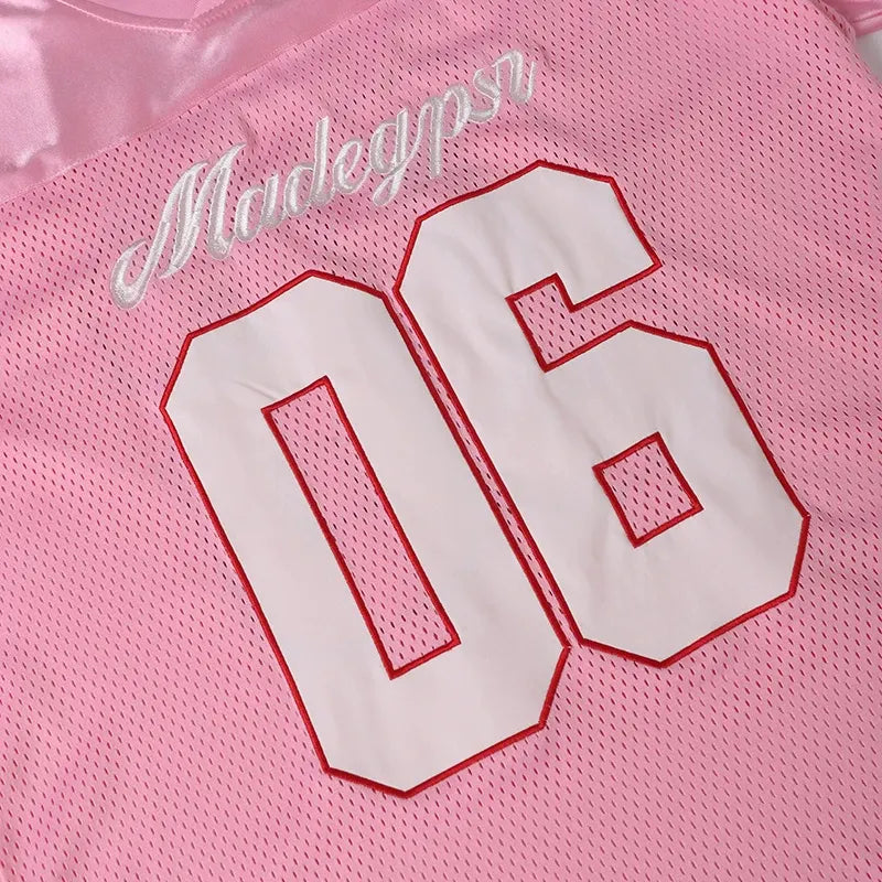 Pink #06 Football Jersey Shirt – Retro Sportswear Style