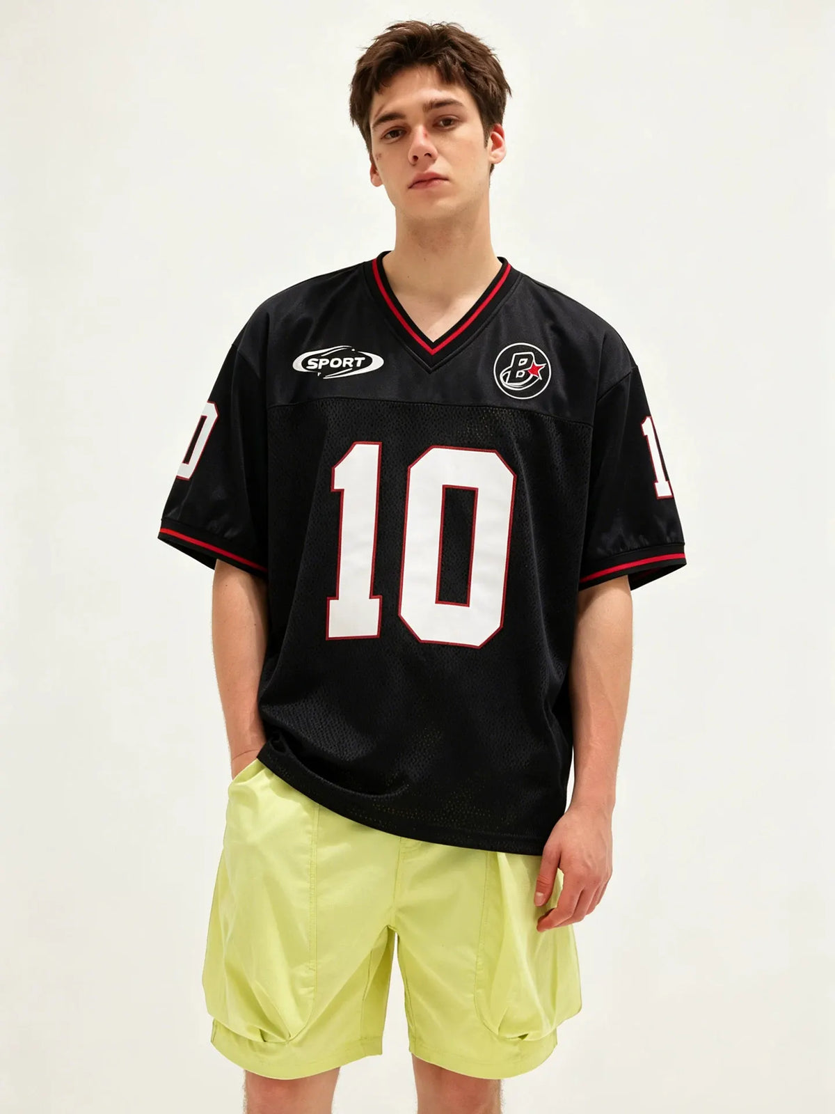Black #10 Football Jersey Shirt – Retro Sportswear Style