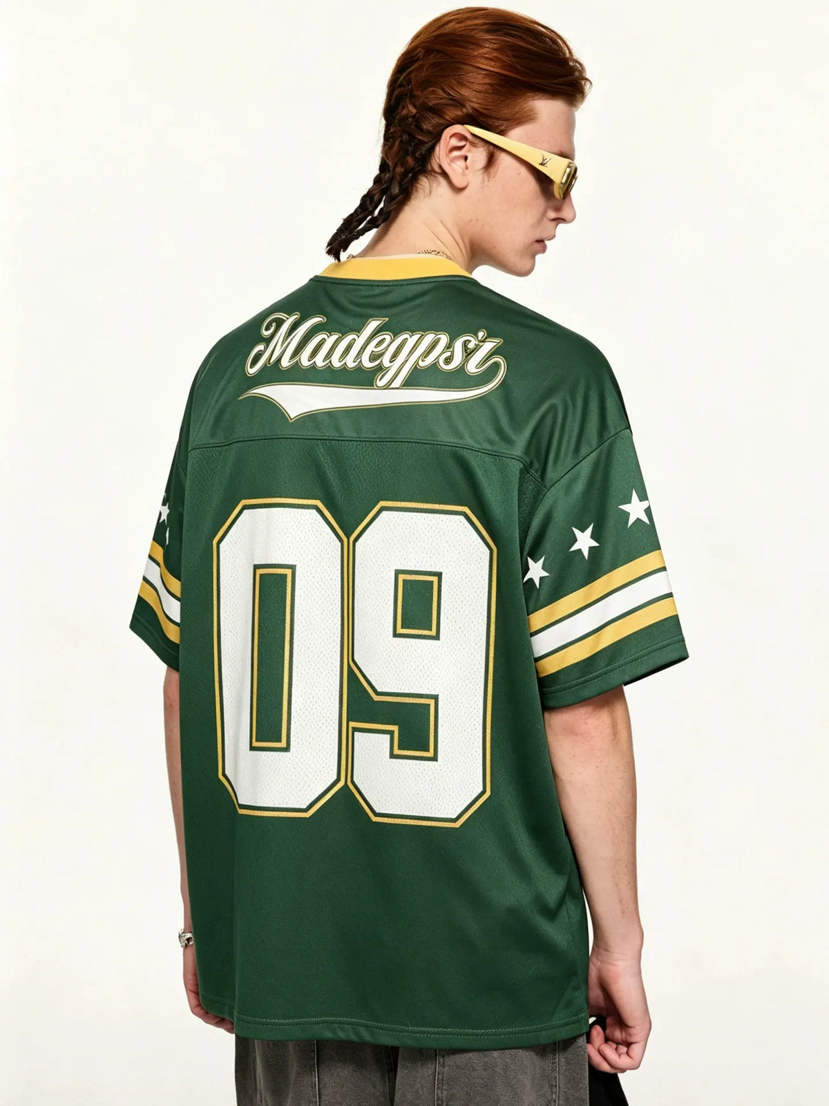 Green #09 Football Jersey Shirt – Retro Sportswear Style