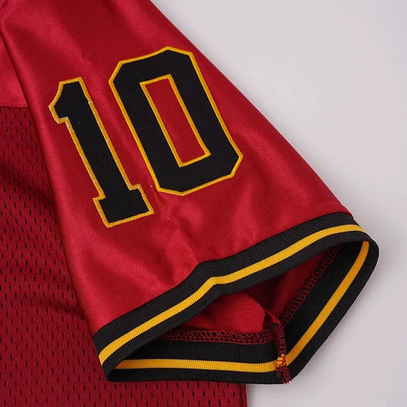 Red #10 Football Jersey Shirt – Retro Sportswear Style
