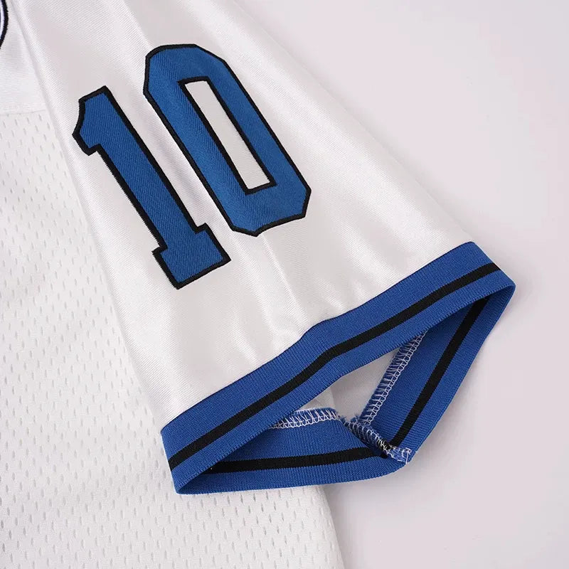 White #10 Football Jersey Shirt – Retro Sportswear Style