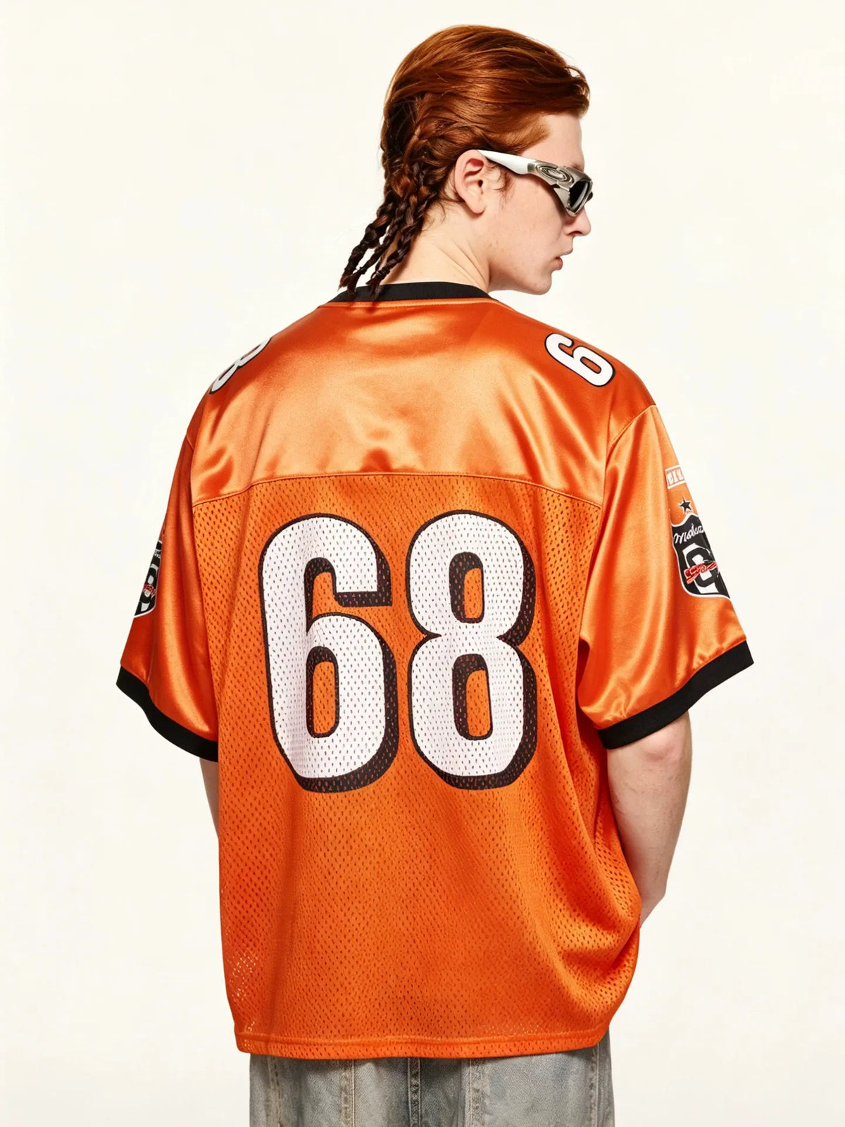 Orange #68 Football Jersey Shirt – Retro Sportswear Style
