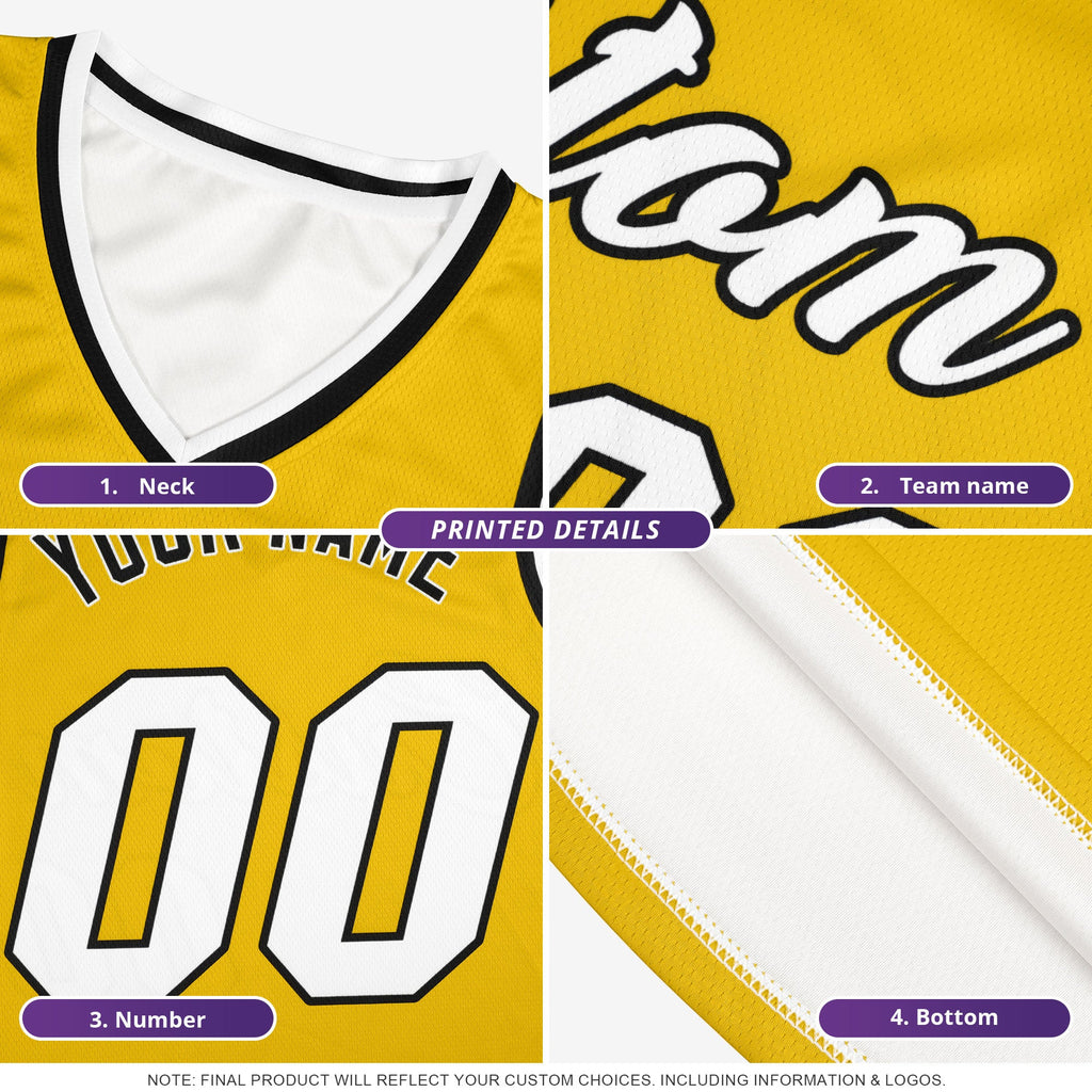 Custom Purple White-Yellow Classic Tops Mesh Sport Basketball Jersey