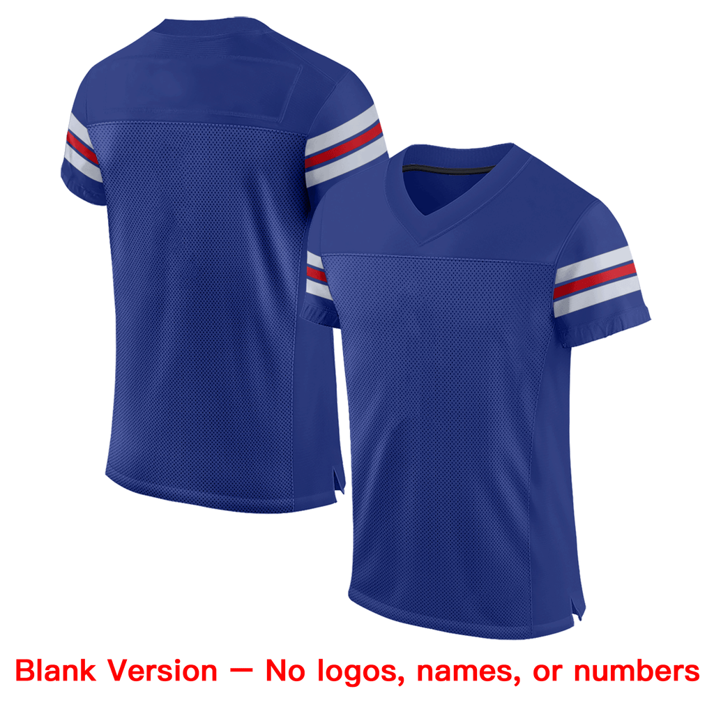 Custom Royal White-Red Classic Style Mesh Authentic Football Jersey