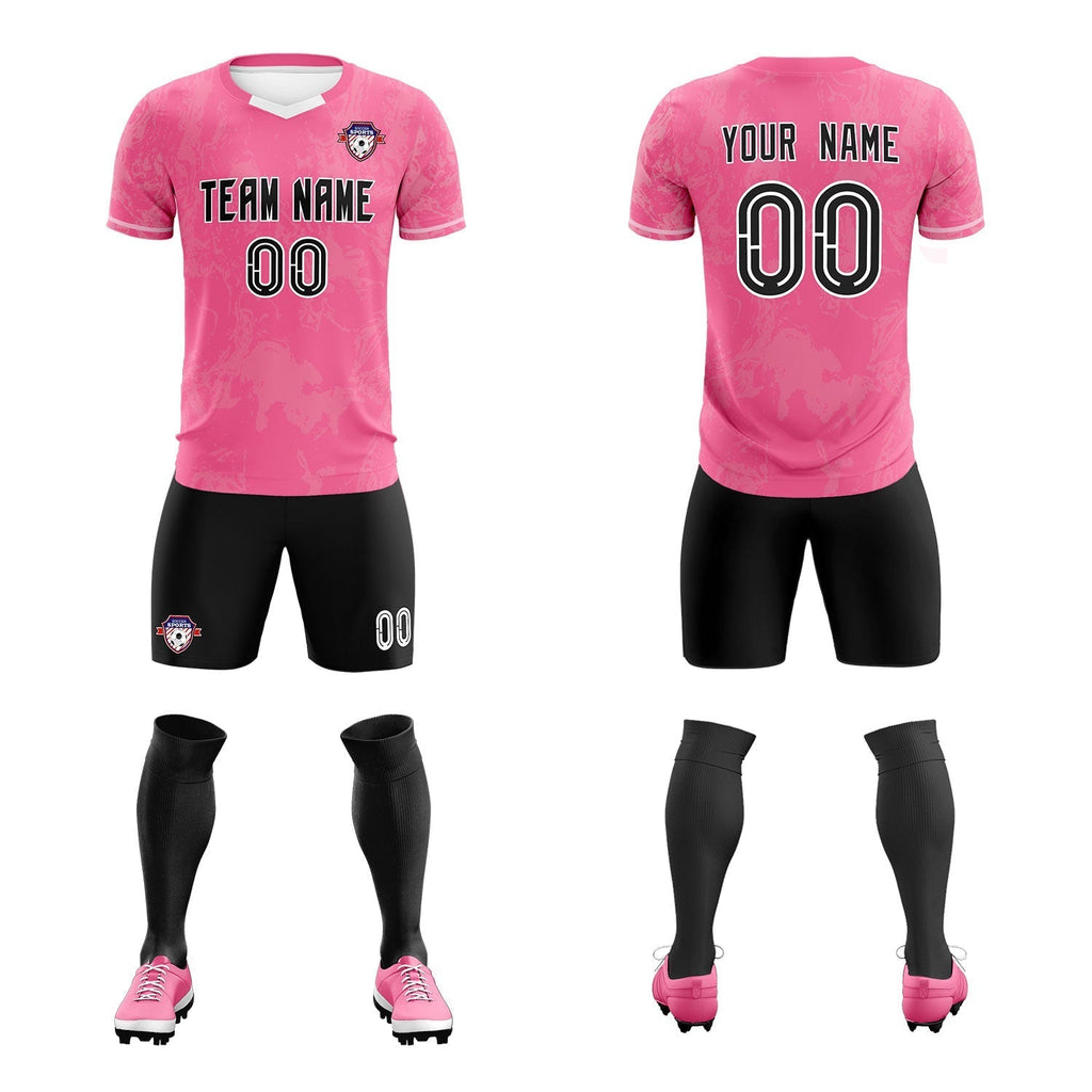Custom Pink Classic Graffiti Pattern Sportswear Soccer Tops/Sets Jersey