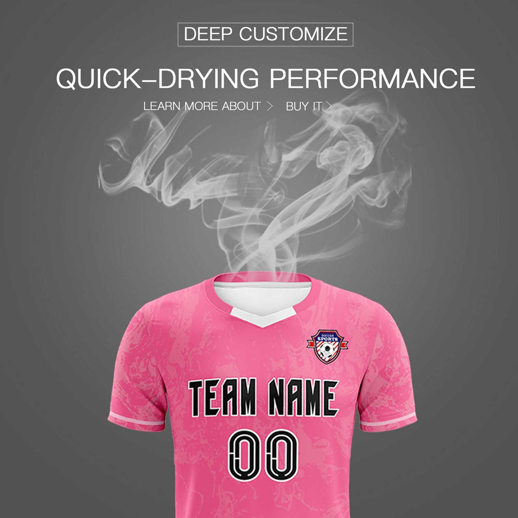 Custom Pink Classic Graffiti Pattern Sportswear Soccer Tops/Sets Jersey