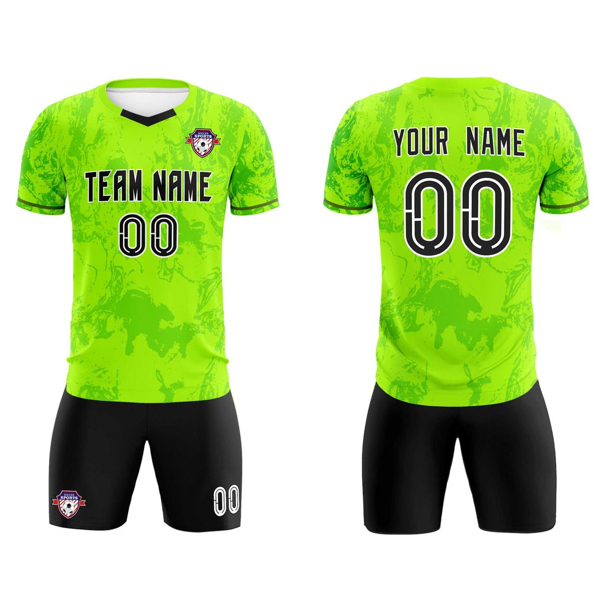 Custom Kelly Green Classic Graffiti Pattern Sportswear Soccer Tops/Sets Jersey
