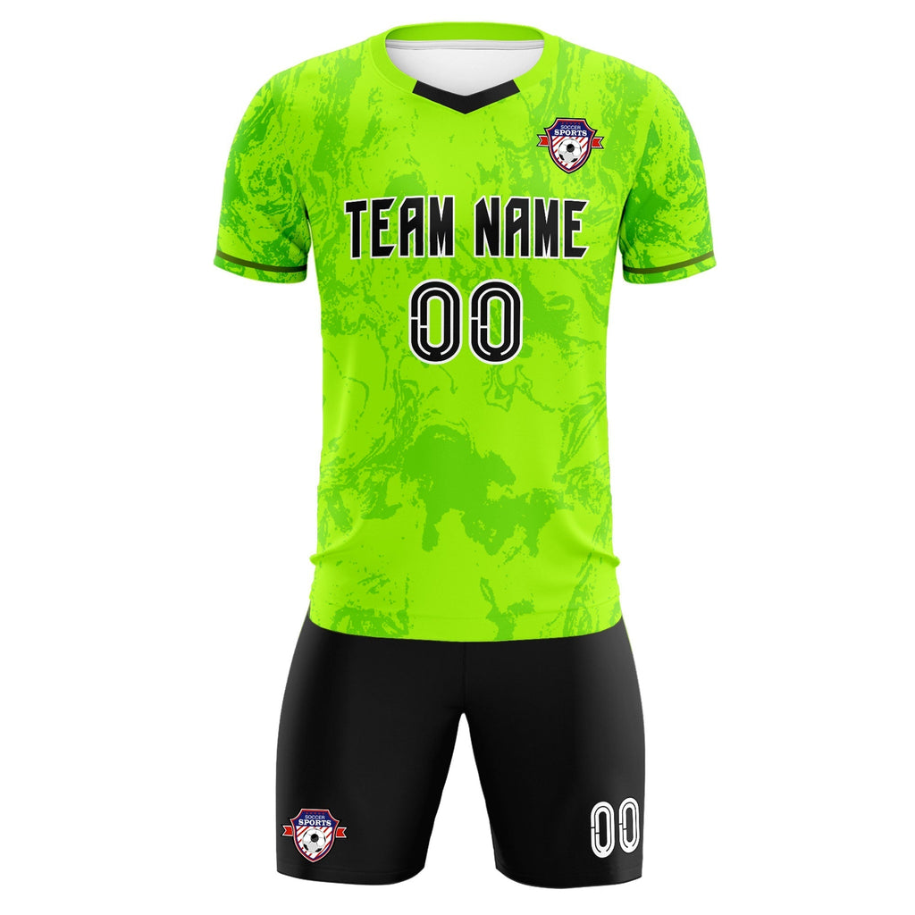 Custom Kelly Green Classic Graffiti Pattern Sportswear Soccer Tops/Sets Jersey