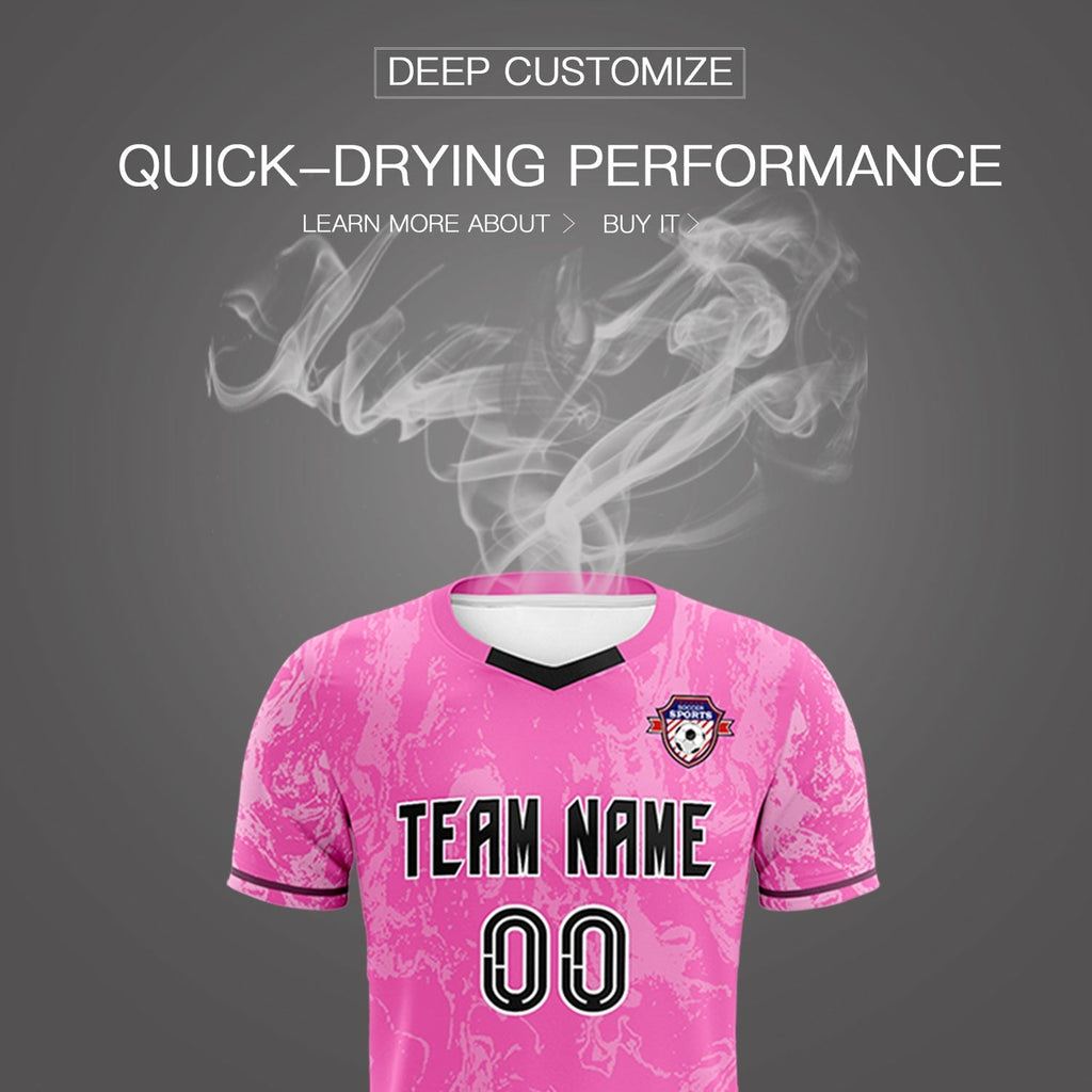 Custom Pink Classic Graffiti Pattern Sportswear Soccer Tops/Sets Jersey