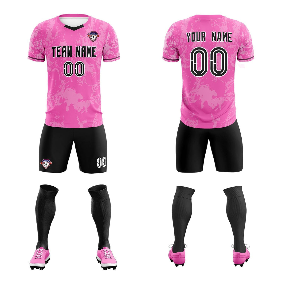 Custom Pink Classic Graffiti Pattern Sportswear Soccer Tops/Sets Jersey