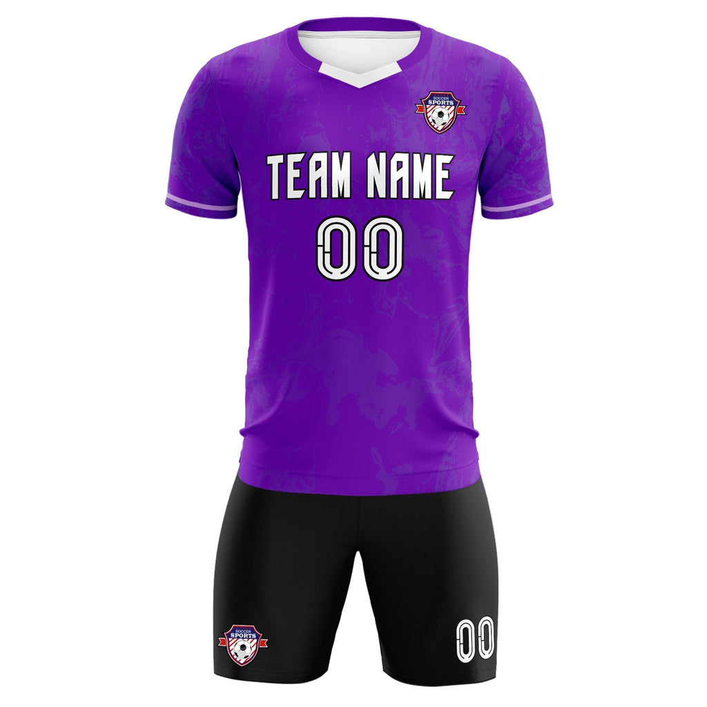 Custom Purple Classic Graffiti Pattern Sportswear Soccer Tops/Sets Jersey