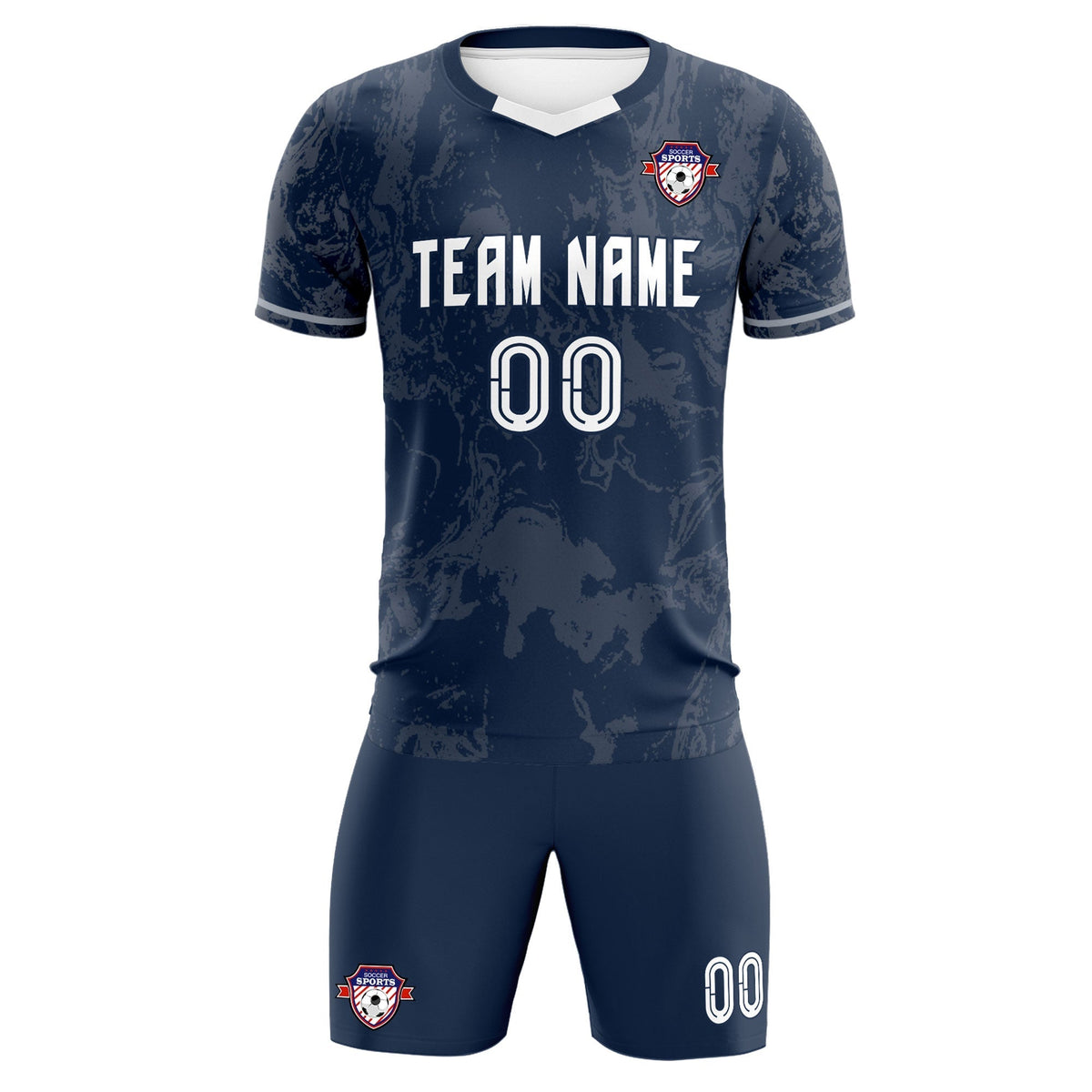Custom Navy Classic Graffiti Pattern Sportswear Soccer Tops/Sets Jersey