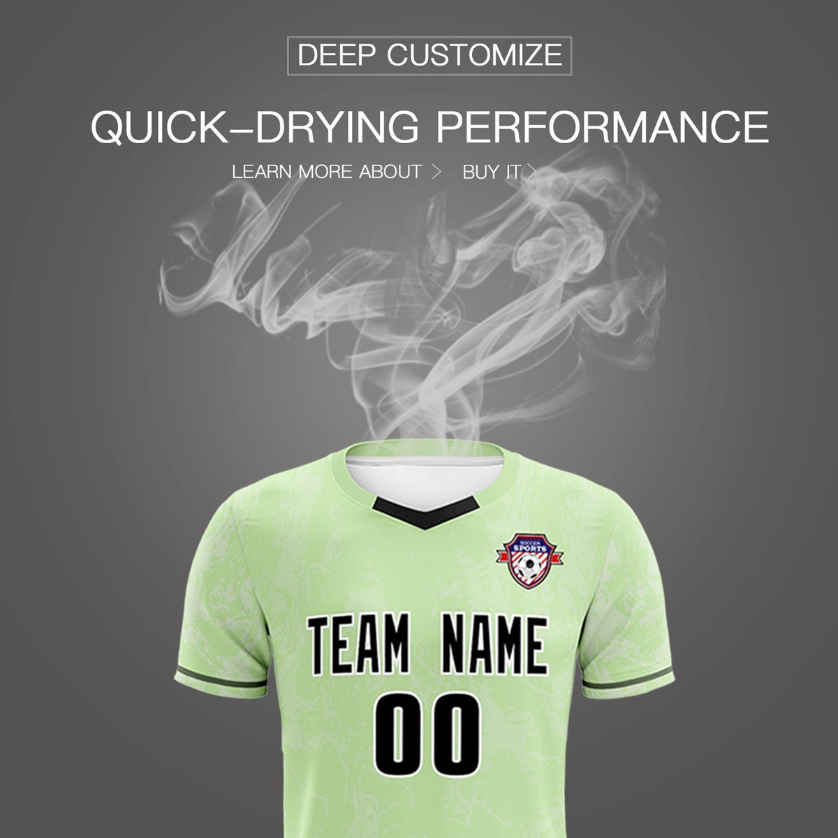Custom Green Classic Graffiti Pattern Sportswear Soccer Tops/Sets Jersey