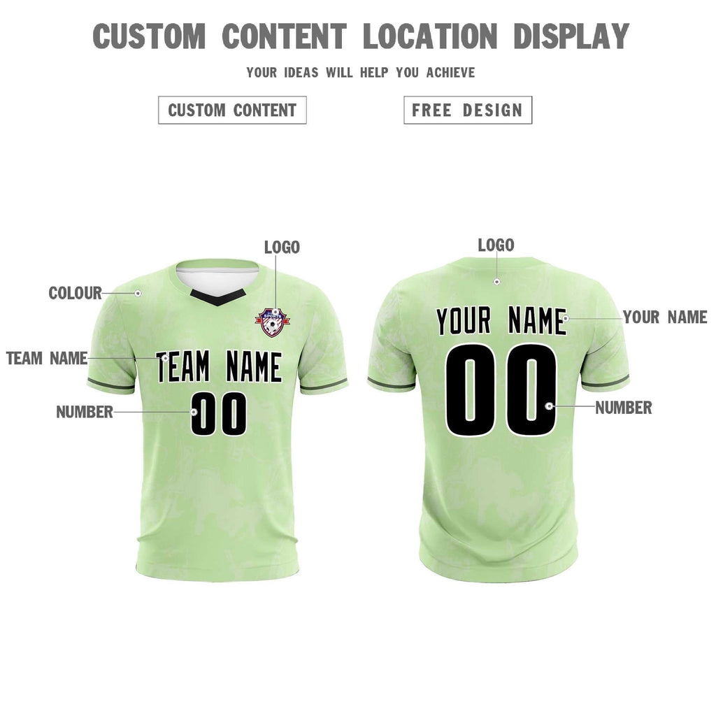 Custom Green Classic Graffiti Pattern Sportswear Soccer Tops/Sets Jersey