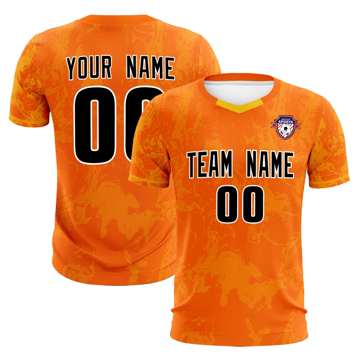 Custom Orange Classic Graffiti Pattern Sportswear Soccer Tops/Sets Jersey
