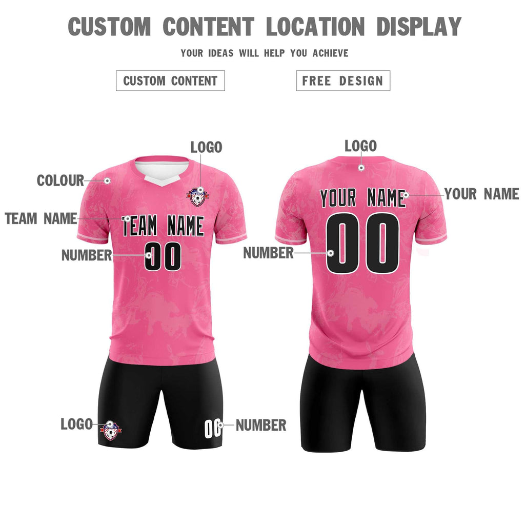 Custom Pink Classic Graffiti Pattern Sportswear Soccer Tops/Sets Jersey