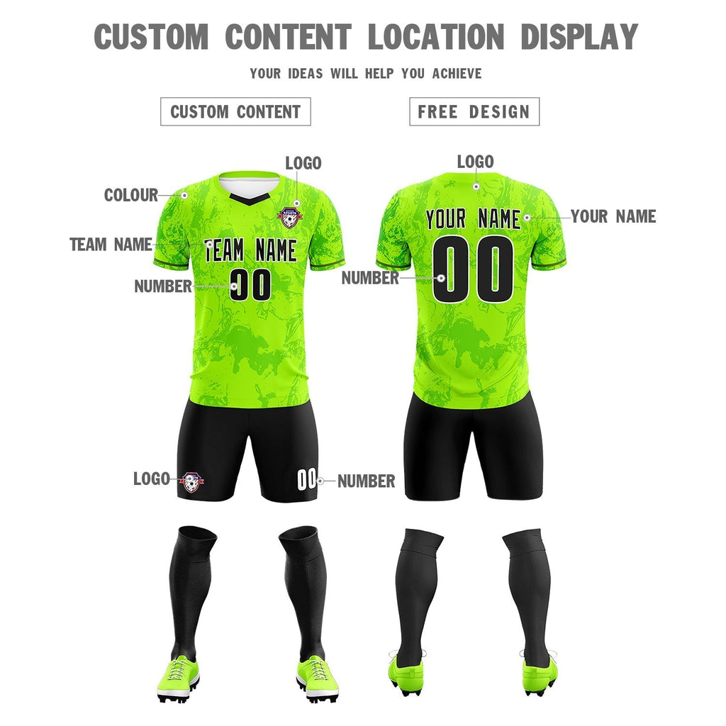 Custom Kelly Green Classic Graffiti Pattern Sportswear Soccer Tops/Sets Jersey