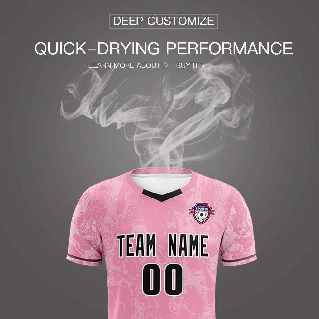 Custom Light Pink Classic Graffiti Pattern Sportswear Soccer Tops/Sets Jersey