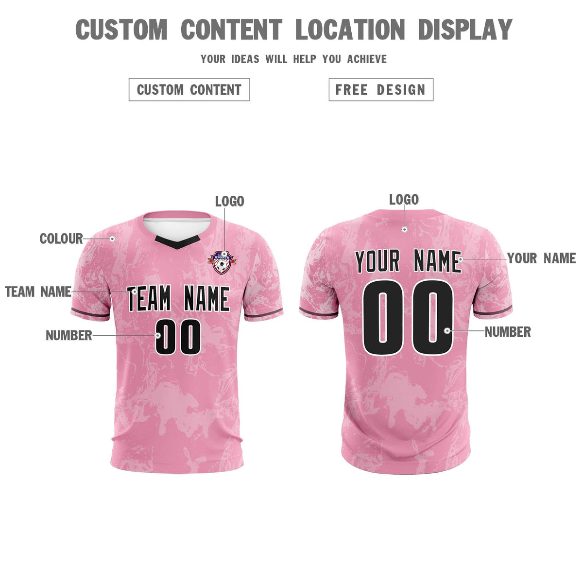 Custom Light Pink Classic Graffiti Pattern Sportswear Soccer Tops/Sets Jersey