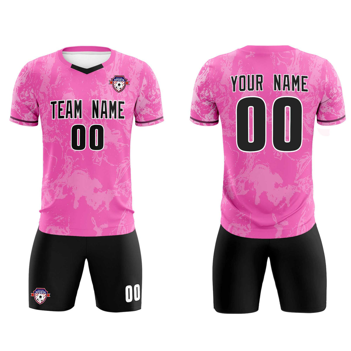 Custom Pink Classic Graffiti Pattern Sportswear Soccer Tops/Sets Jersey