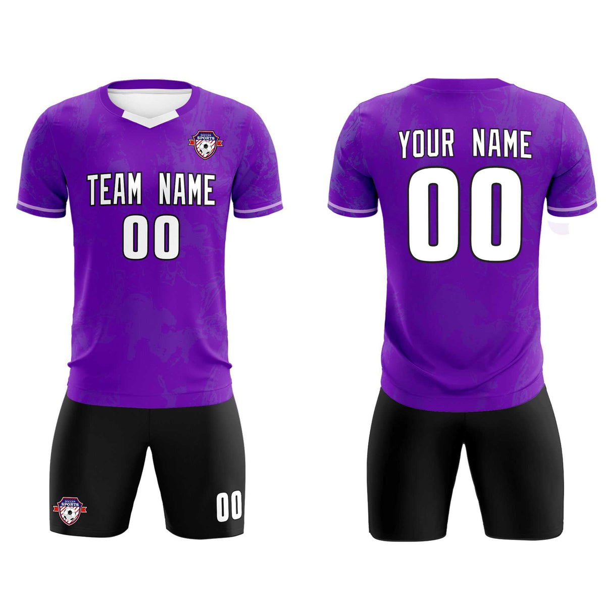 Custom Purple Classic Graffiti Pattern Sportswear Soccer Tops/Sets Jersey