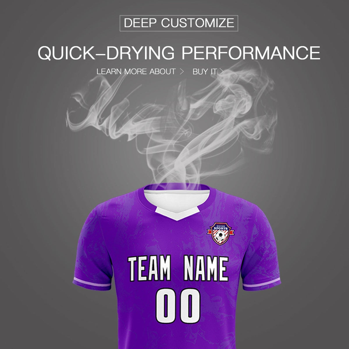 Custom Purple Classic Graffiti Pattern Sportswear Soccer Tops/Sets Jersey