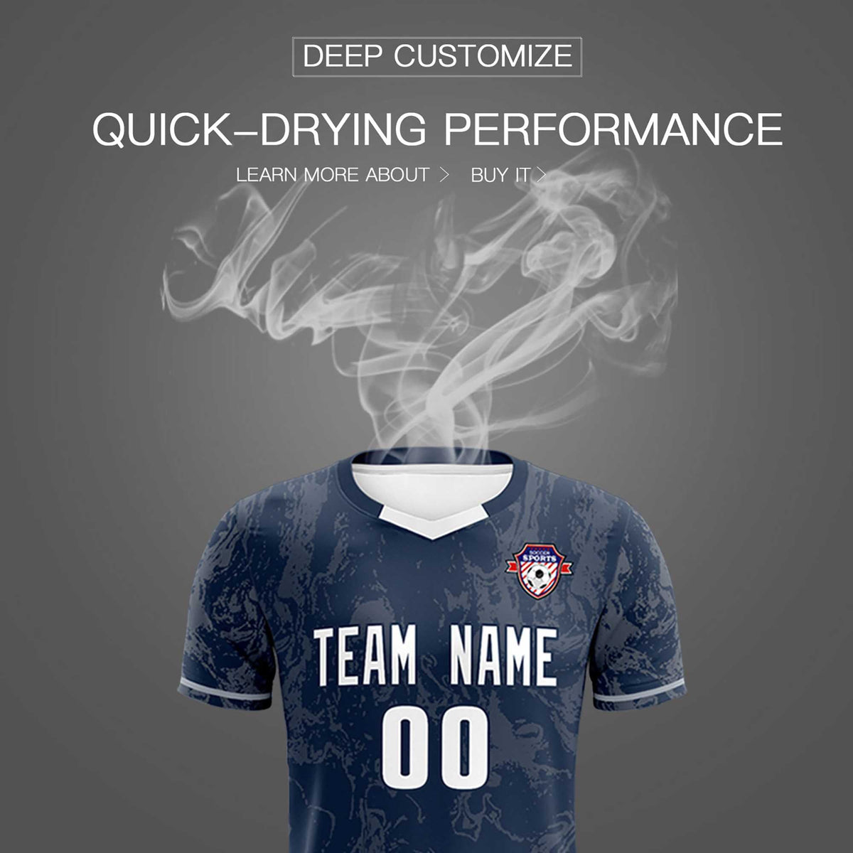 Custom Navy Classic Graffiti Pattern Sportswear Soccer Tops/Sets Jersey