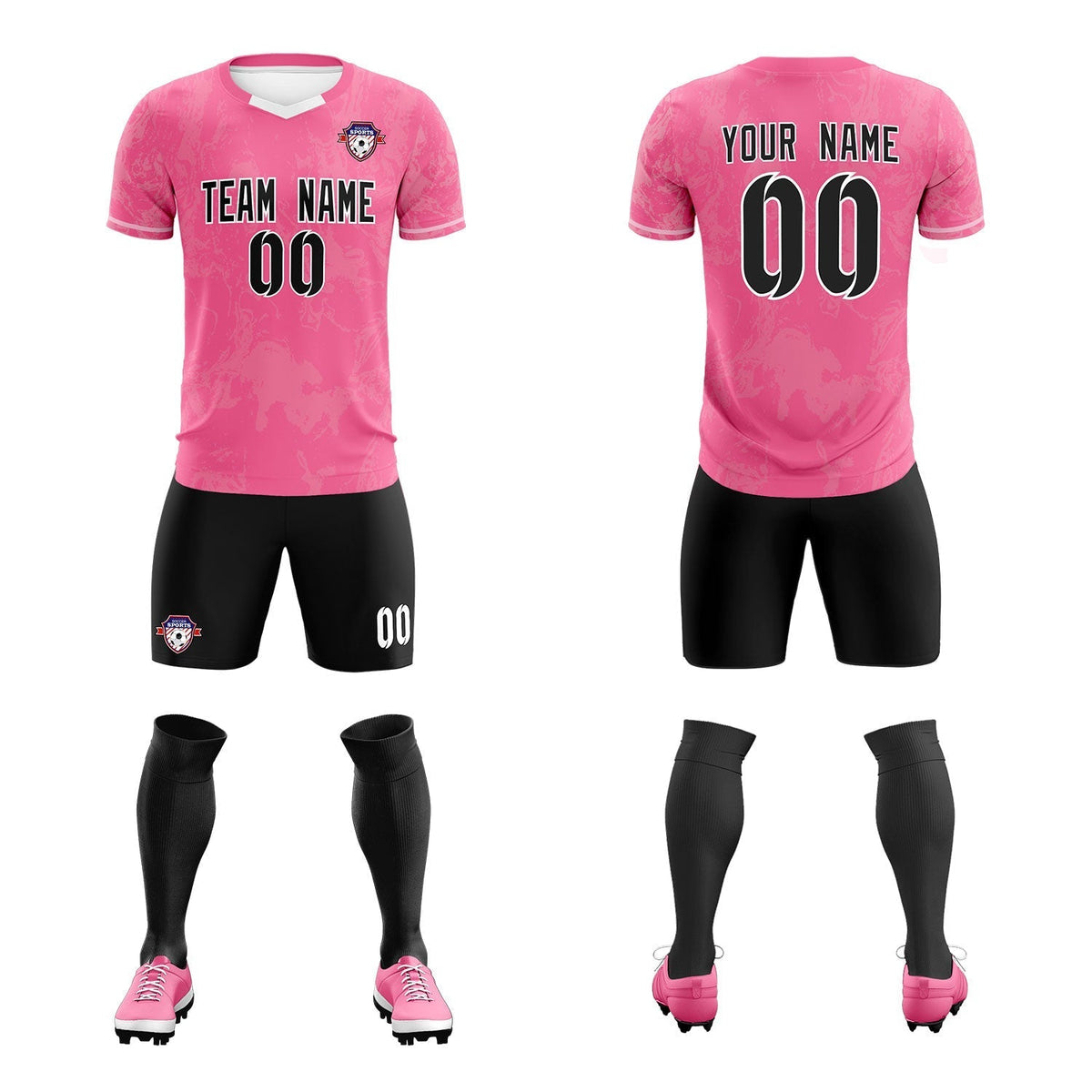Custom Pink Classic Graffiti Pattern Sportswear Soccer Tops/Sets Jersey