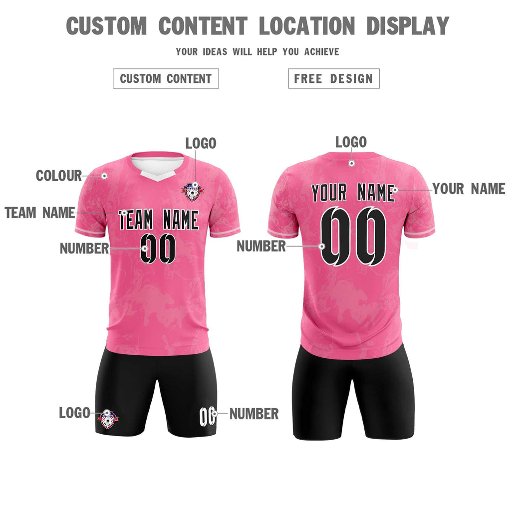 Custom Pink Classic Graffiti Pattern Sportswear Soccer Tops/Sets Jersey