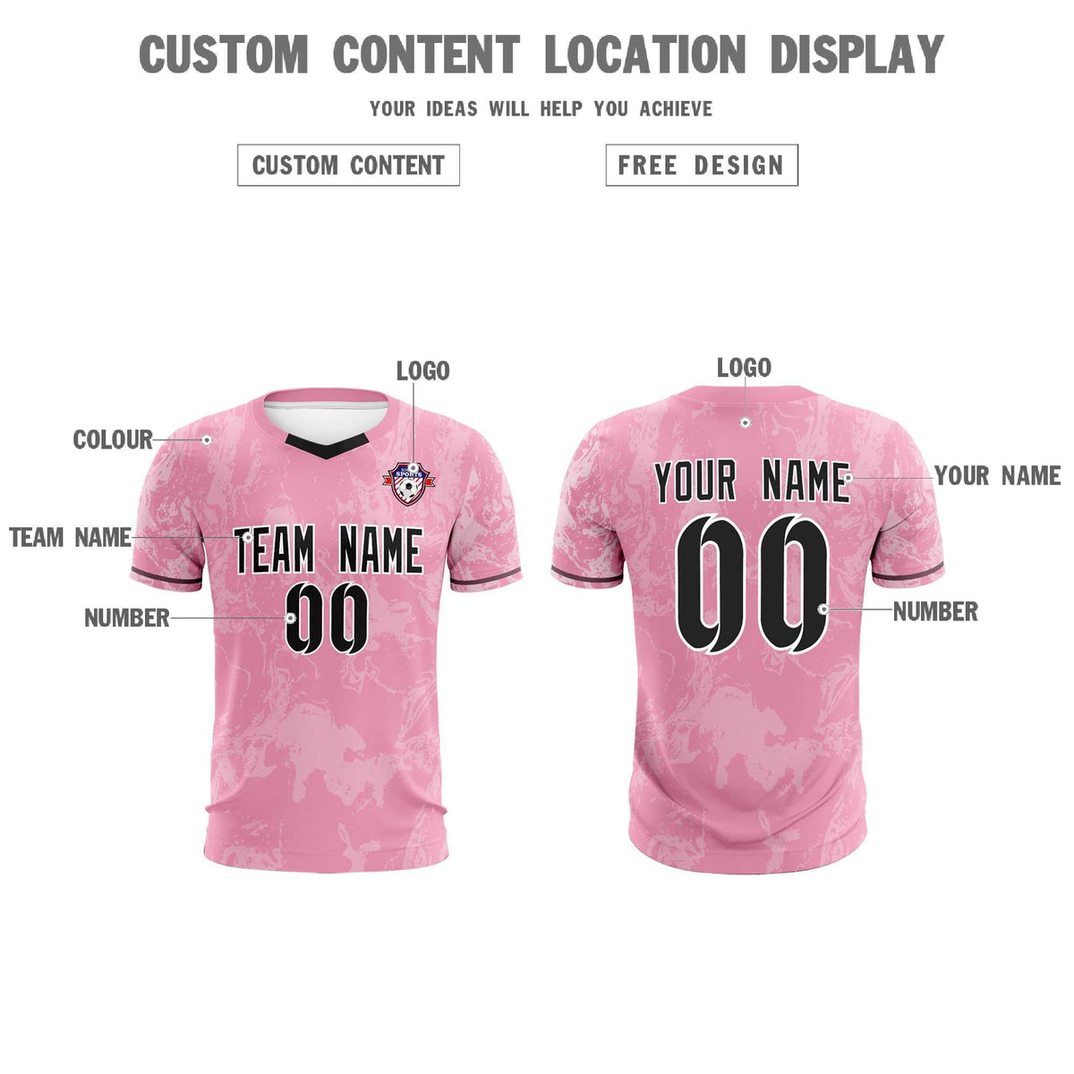 Custom Light Pink Classic Graffiti Pattern Sportswear Soccer Tops/Sets Jersey