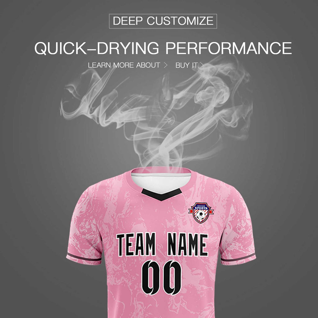Custom Light Pink Classic Graffiti Pattern Sportswear Soccer Tops/Sets Jersey
