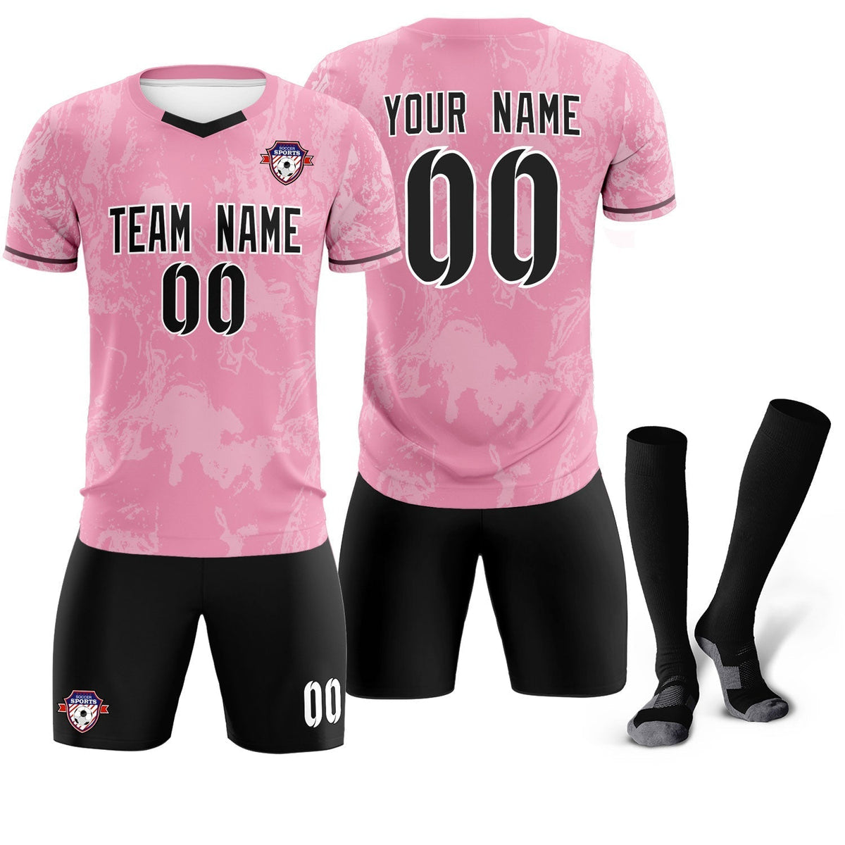 Custom Light Pink Classic Graffiti Pattern Sportswear Soccer Tops/Sets Jersey
