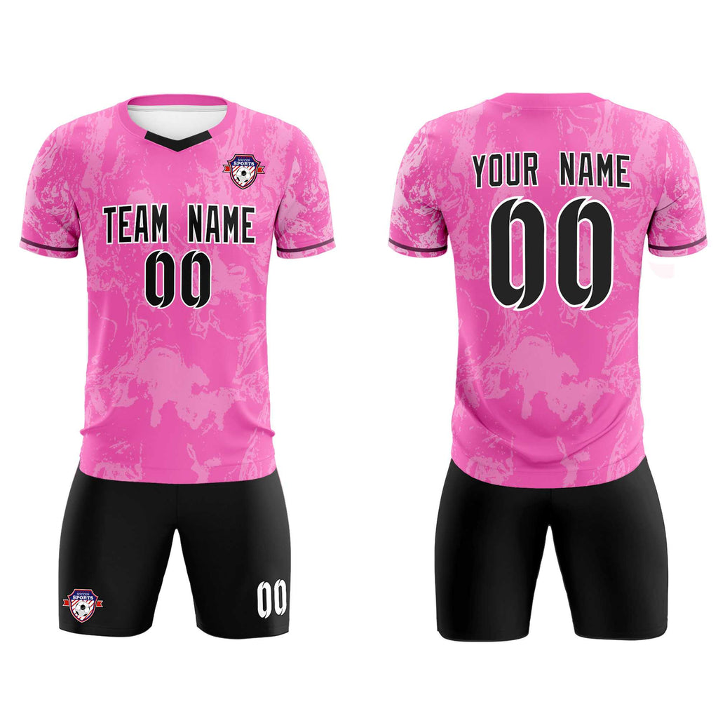 Custom Pink Classic Graffiti Pattern Sportswear Soccer Tops/Sets Jersey