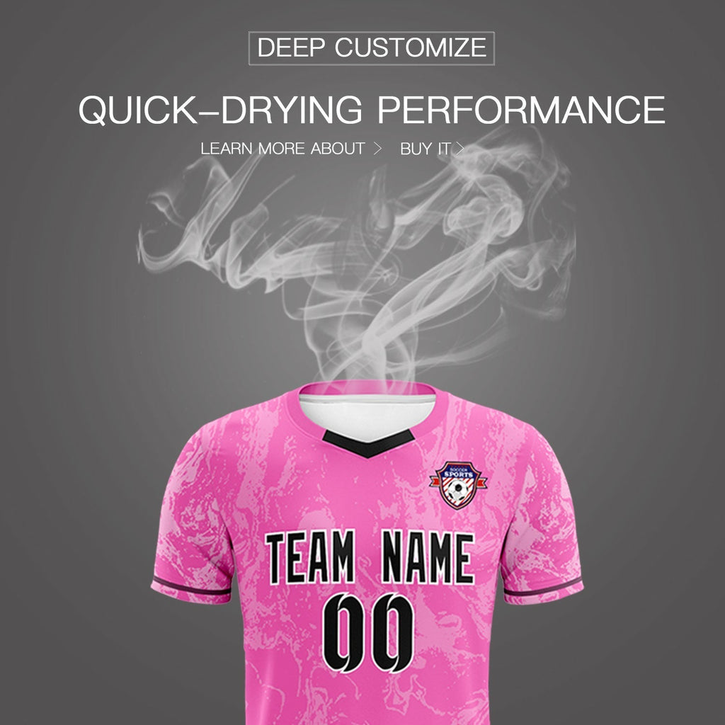 Custom Pink Classic Graffiti Pattern Sportswear Soccer Tops/Sets Jersey
