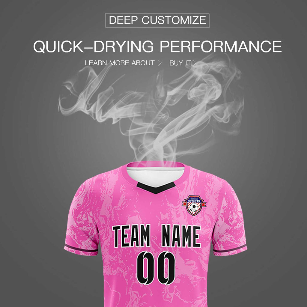 Custom Pink Classic Graffiti Pattern Sportswear Soccer Tops/Sets Jersey