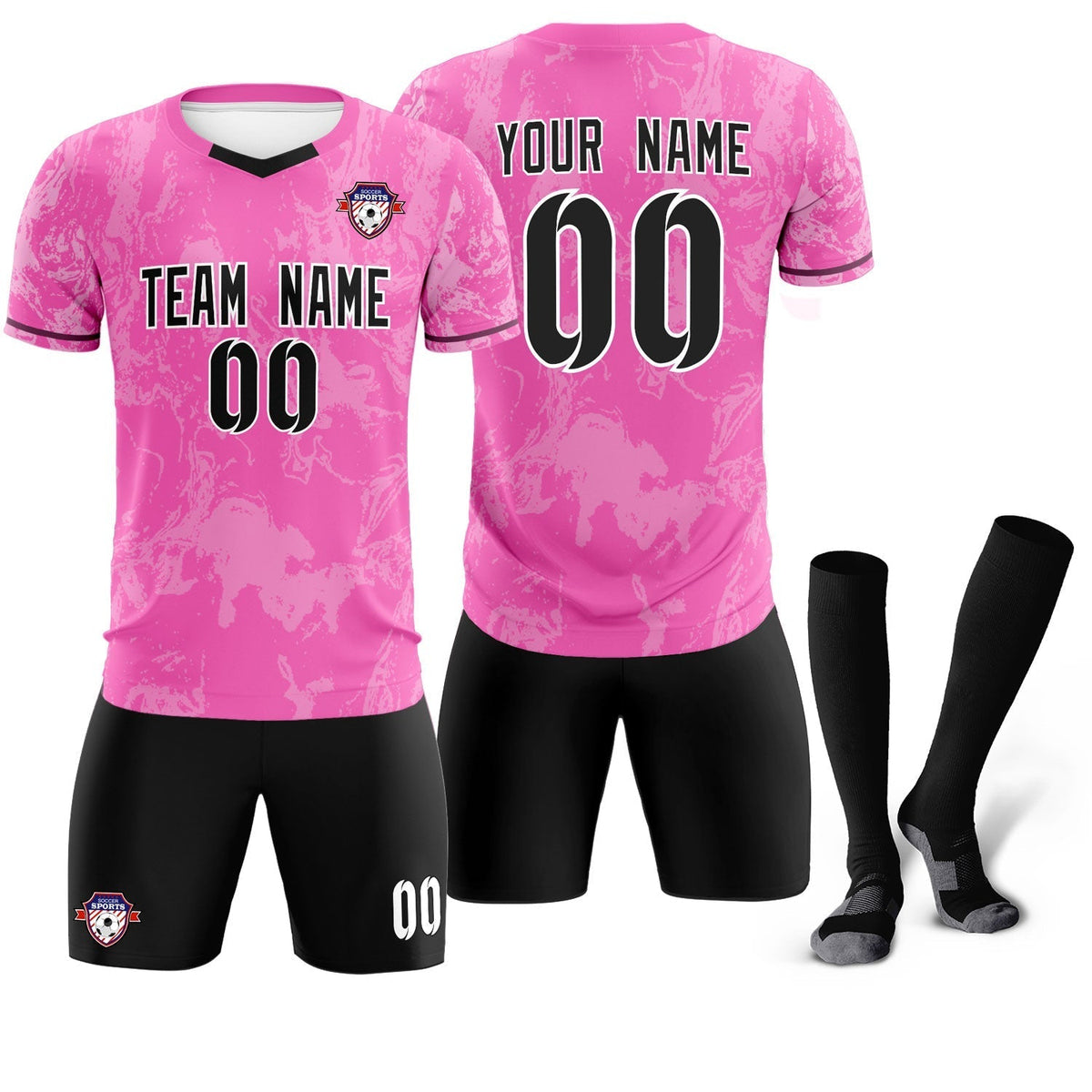 Custom Pink Classic Graffiti Pattern Sportswear Soccer Tops/Sets Jersey