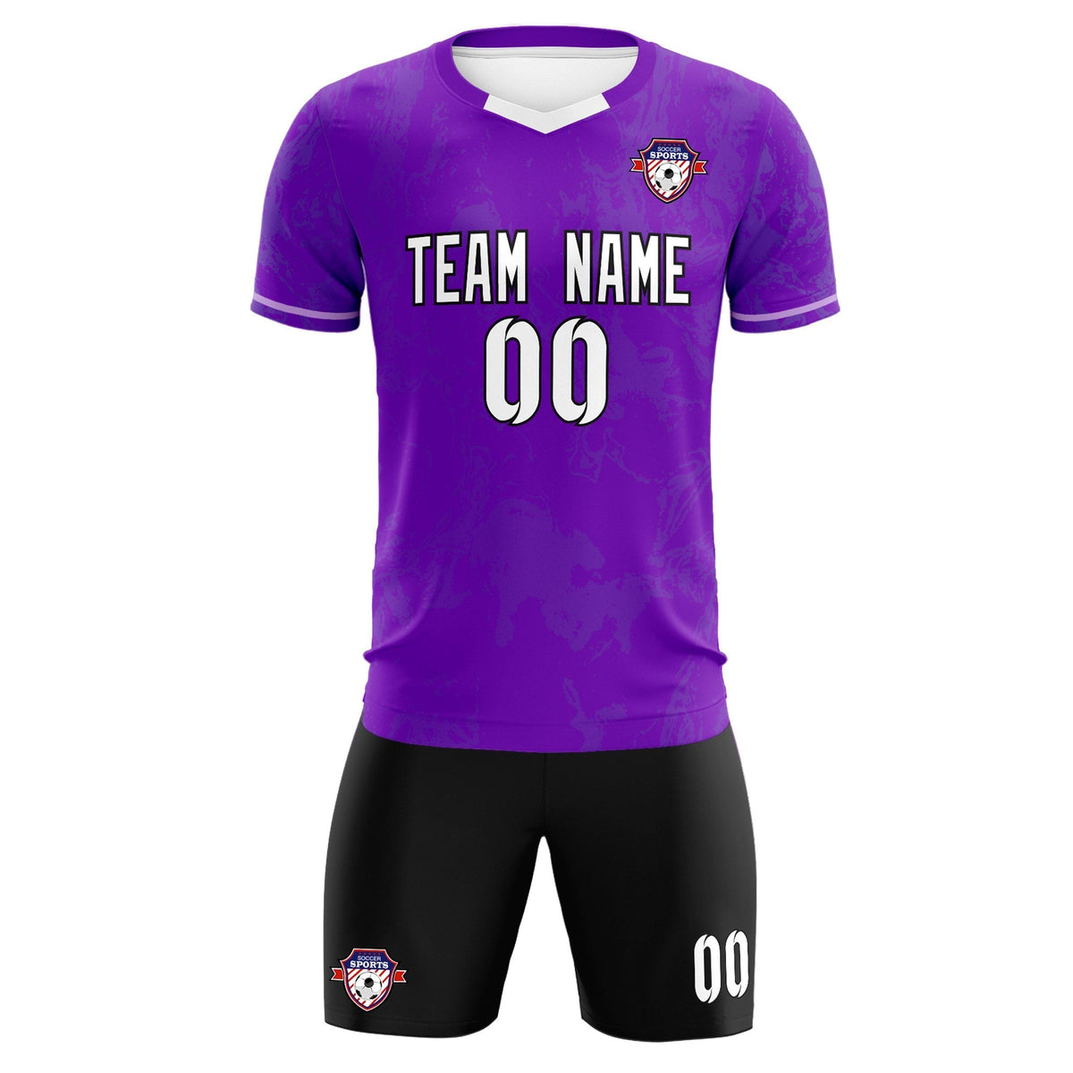 Custom Purple Classic Graffiti Pattern Sportswear Soccer Tops/Sets Jersey