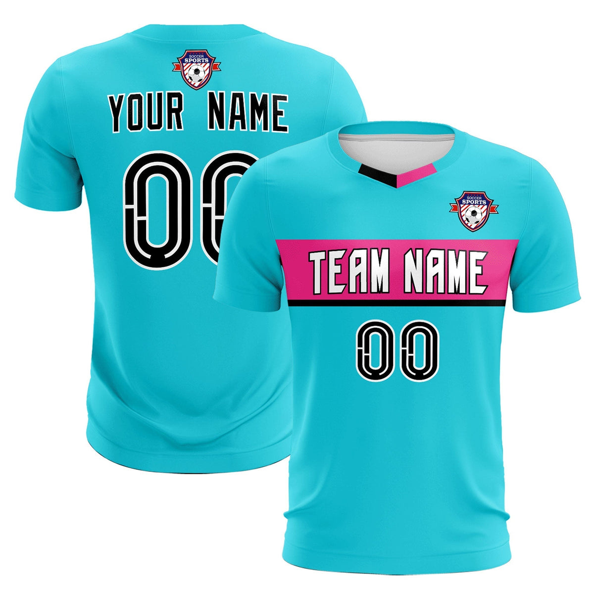 Custom Sky Blue Classic Sports Sets Soccer Shirt Jersey