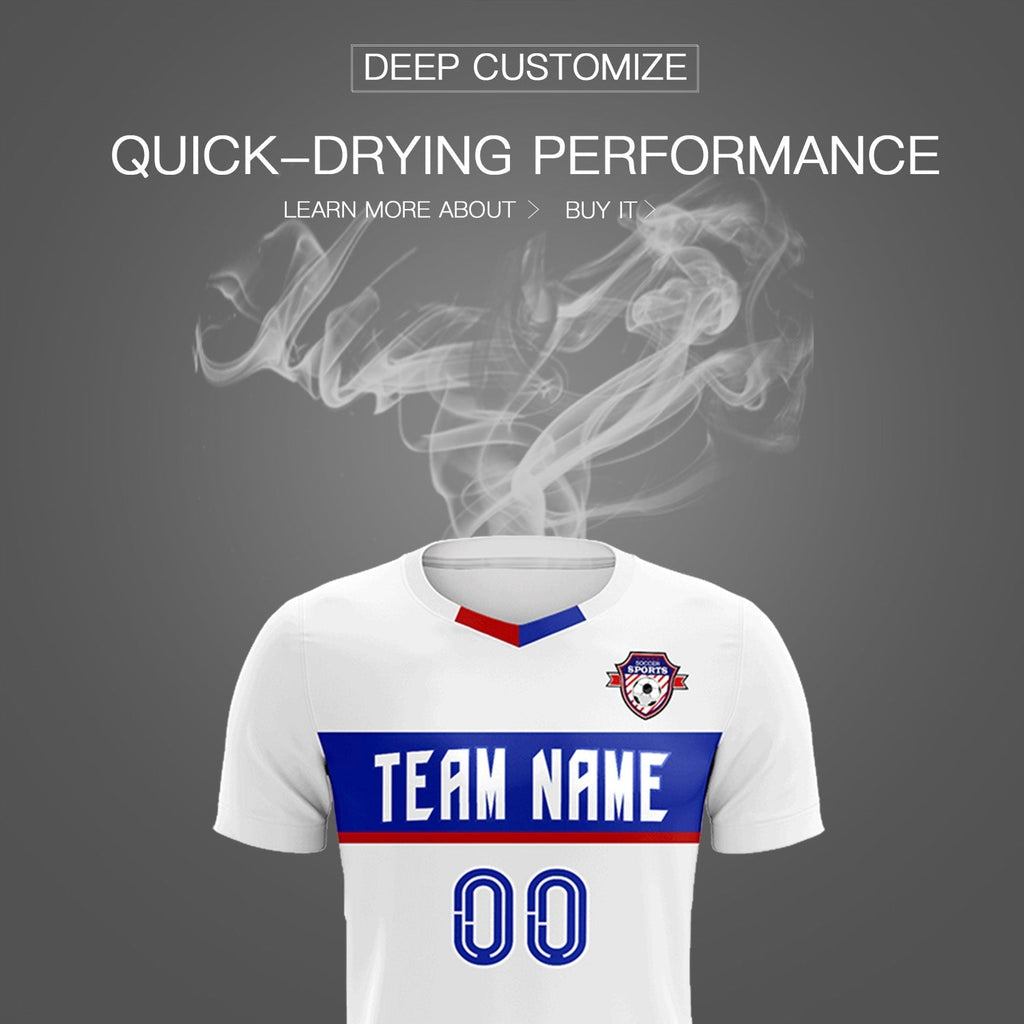 Custom White Classic Sports Sets Soccer Shirt Jersey