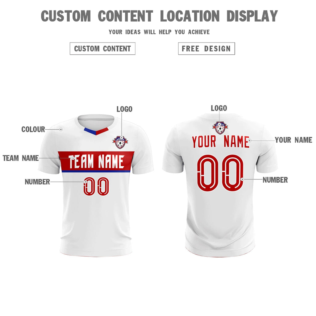 Custom White Classic Sports Sets Soccer Shirt Jersey