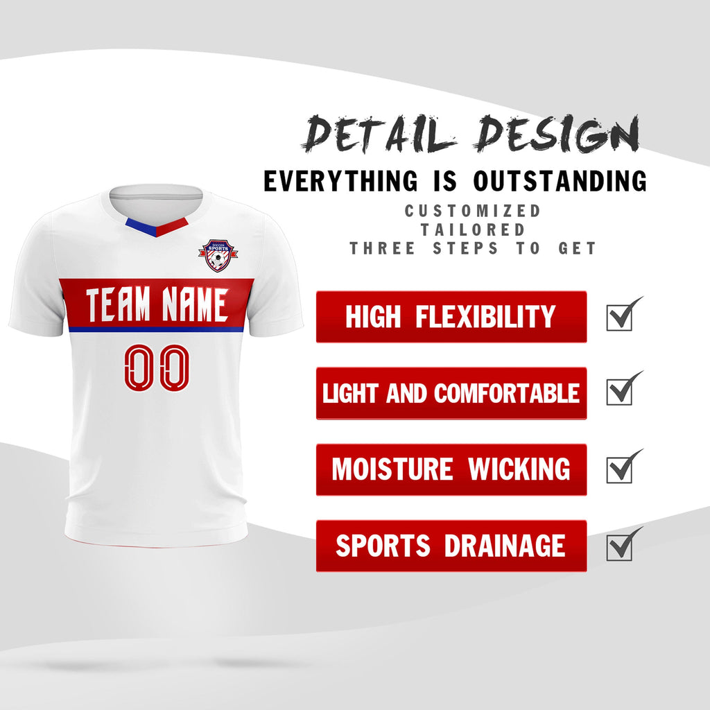 Custom White Classic Sports Sets Soccer Shirt Jersey