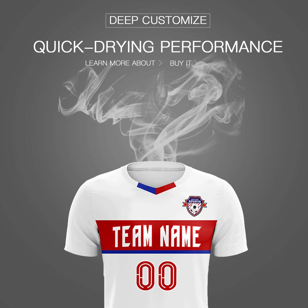 Custom White Classic Sports Sets Soccer Shirt Jersey
