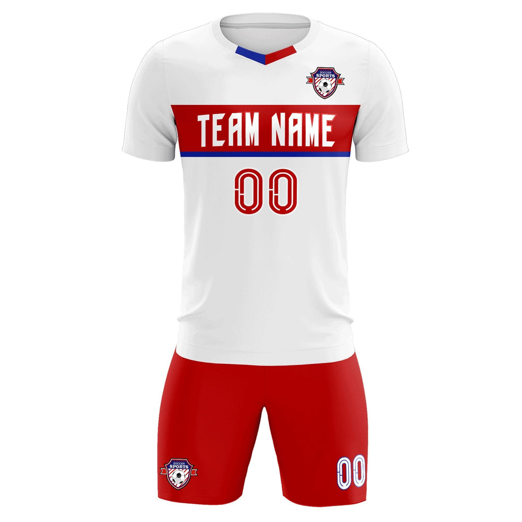 Custom White Classic Sports Sets Soccer Shirt Jersey