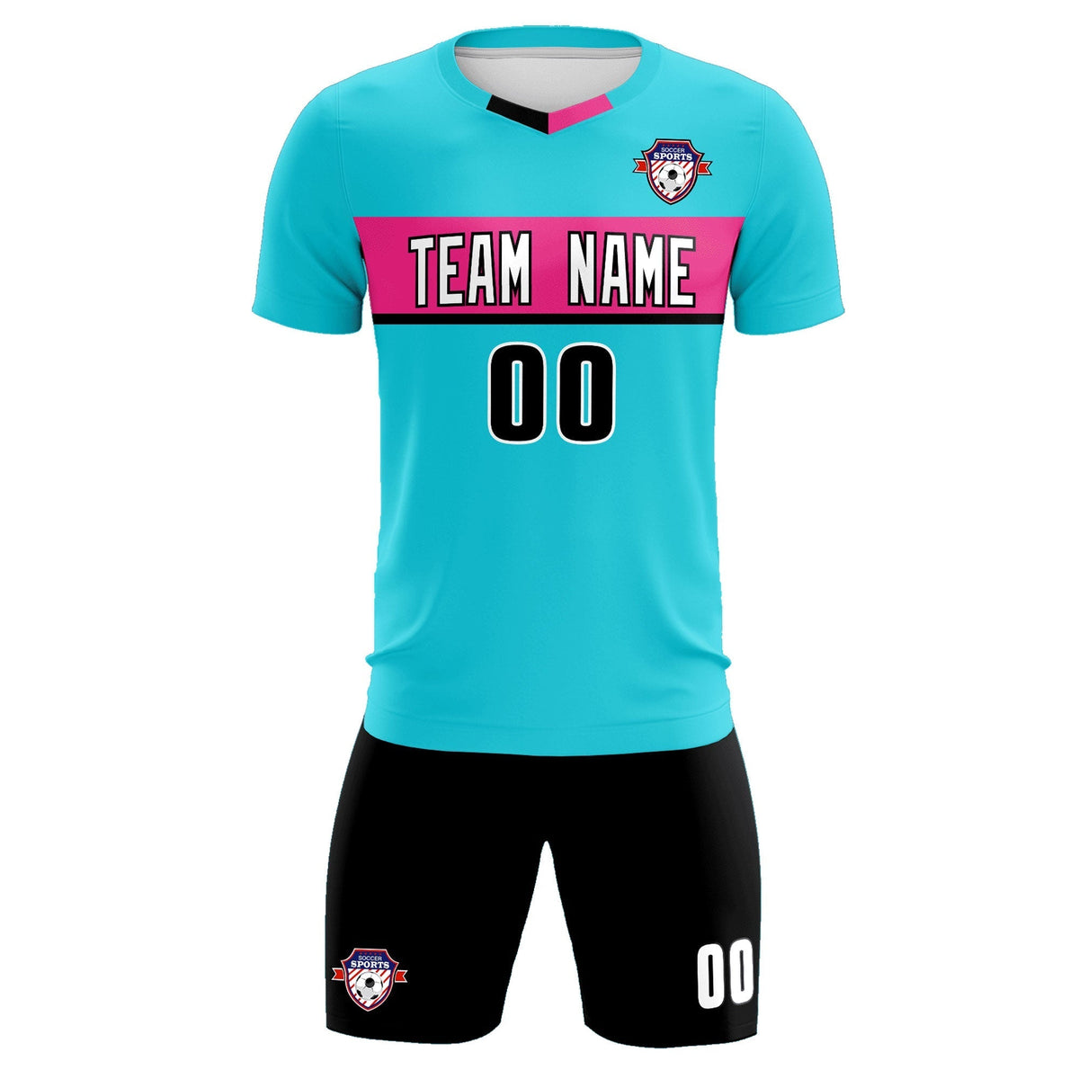 Custom Sky Blue Classic Sports Sets Soccer Shirt Jersey