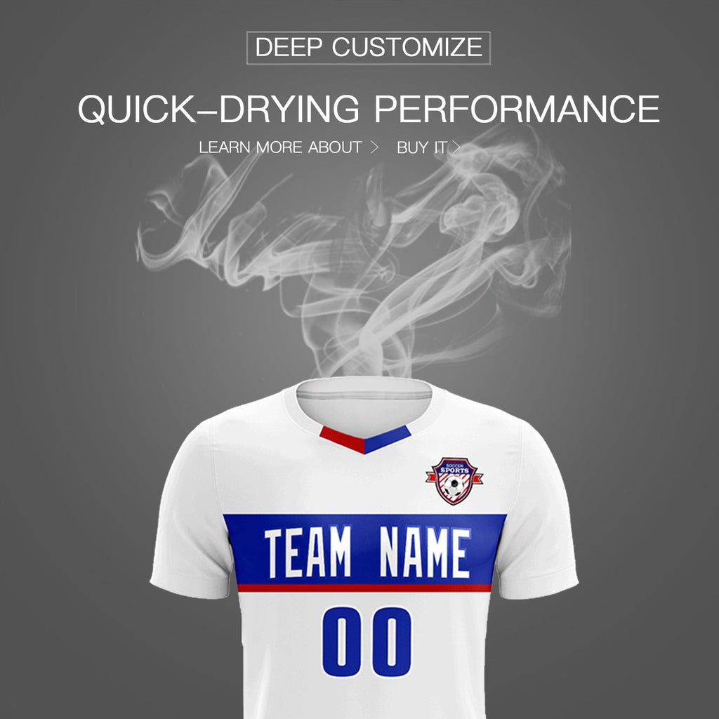 Custom White Classic Sports Sets Soccer Shirt Jersey