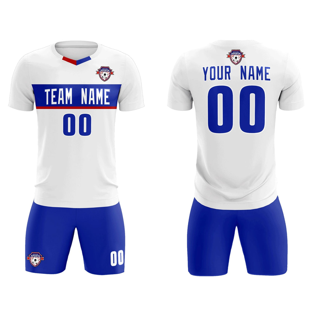 Custom White Classic Sports Sets Soccer Shirt Jersey