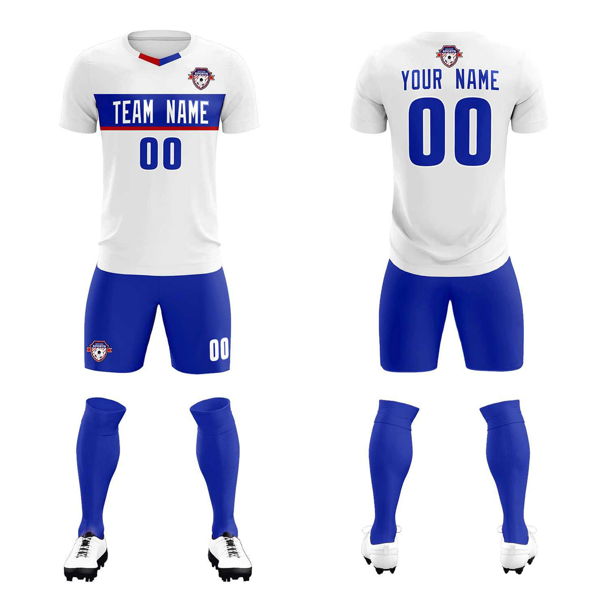 Custom White Classic Sports Sets Soccer Shirt Jersey