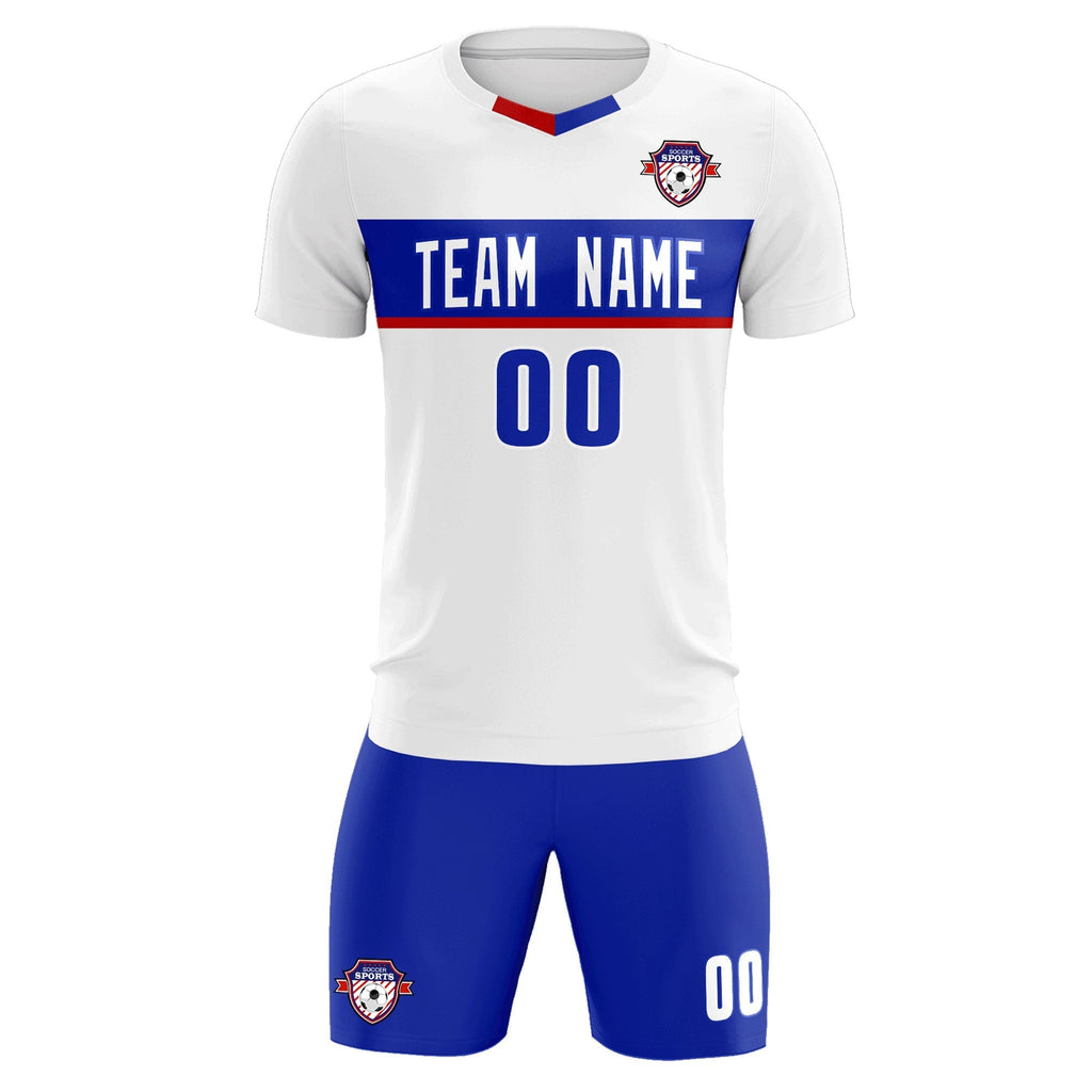 Custom White Classic Sports Sets Soccer Shirt Jersey