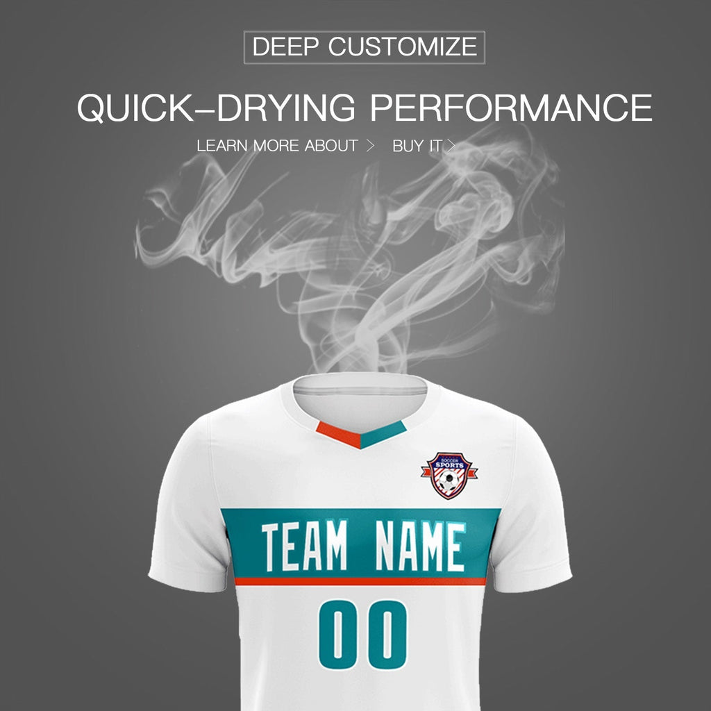 Custom White Classic Sports Sets Soccer Shirt Jersey